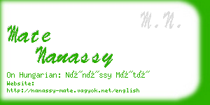 mate nanassy business card